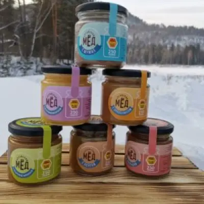 Алтайский натуральный мед с пчелопродуктами, с мумие, с кедровой живицей, с пантами марала